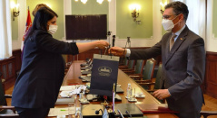 15 April 2021  The Head of the PFG with Morocco in meeting with the Ambassador of the Kingdom of Morocco to Serbia